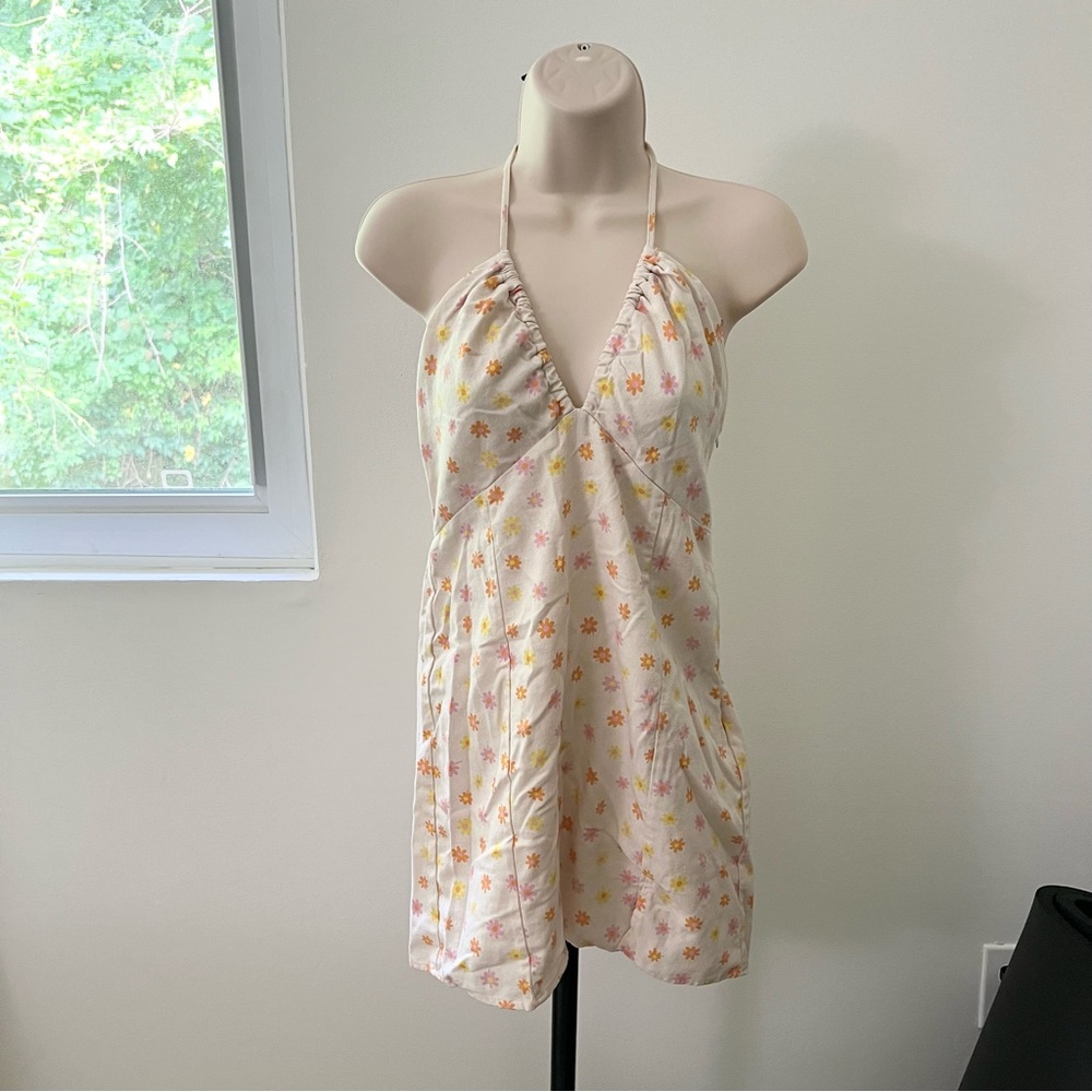 Elodie Floral Halter Mini Dress Size XS Flower Pattern‎